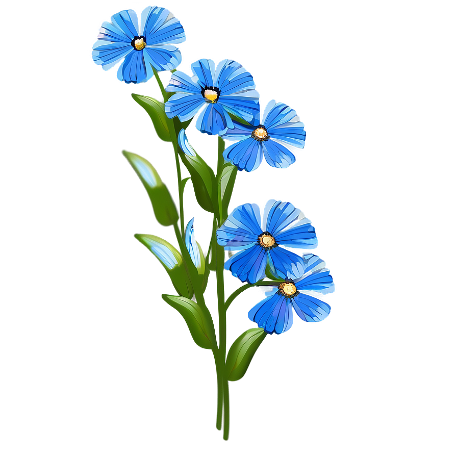 Blue Flower Illustration Png Kka25