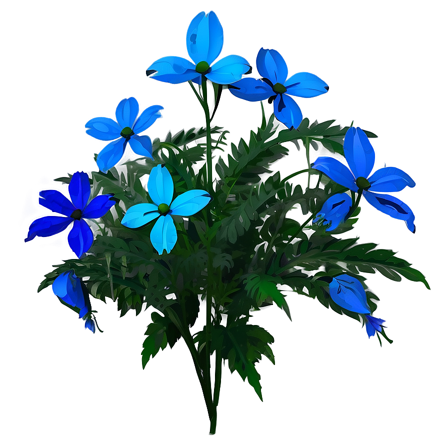 Blue Flower Silhouette Png 05242024