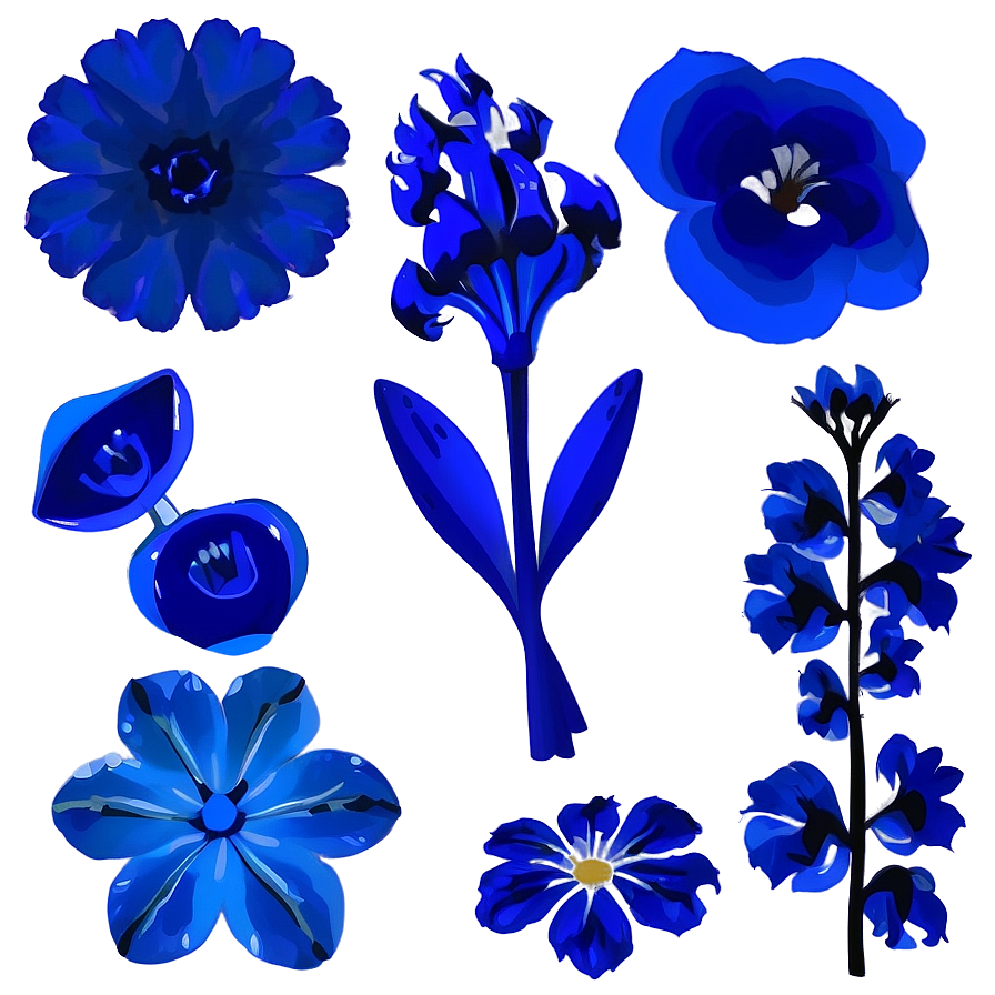 Blue Flower Silhouette Png 05242024