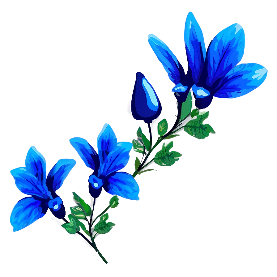 Blue Flower Silhouette Png Snr