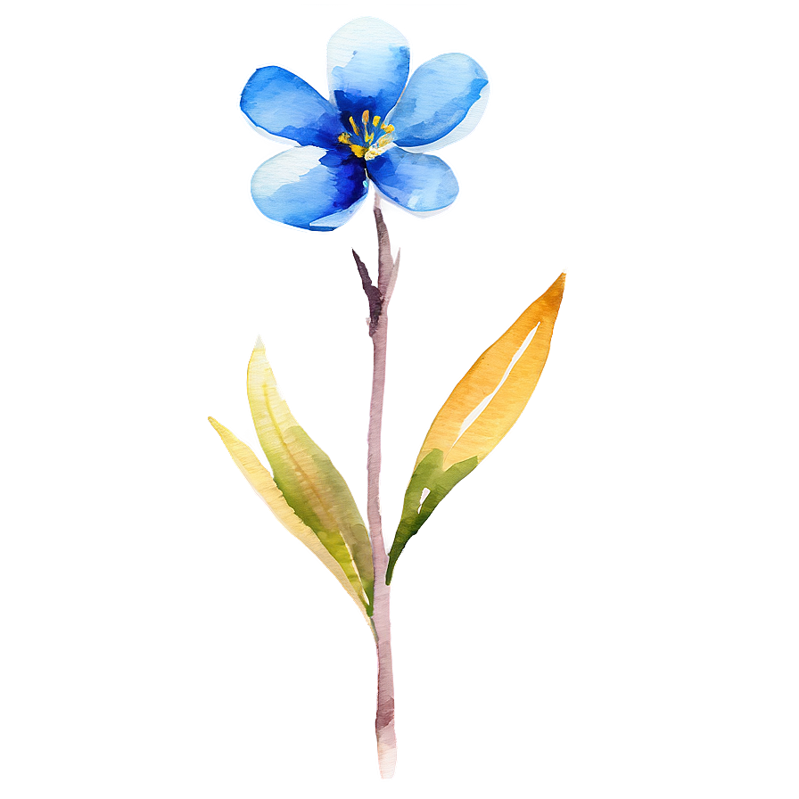 Blue Flower Watercolor Png 43