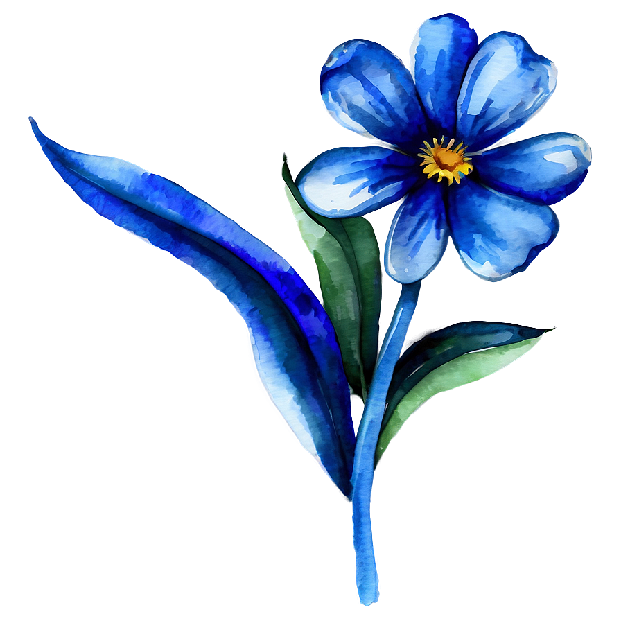 Blue Flower Watercolor Png 76