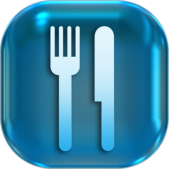 Blue Food App Icon PNG with transparent background