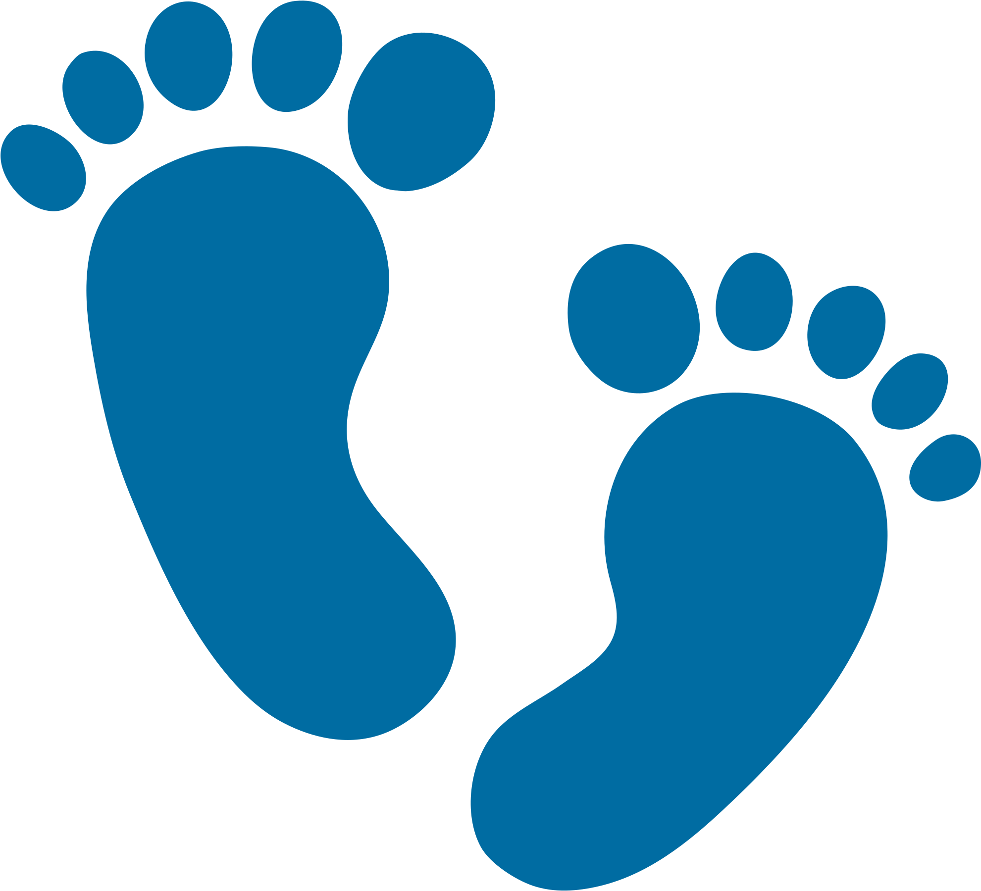 Blue Footprint Graphic