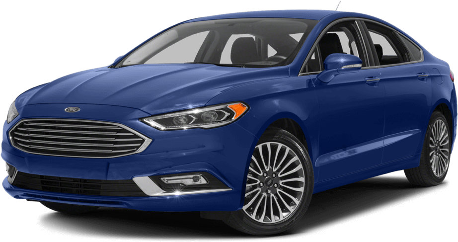 Blue Ford Fusion Sedan Profile View