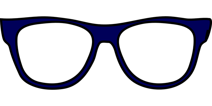 Blue Frame Glasses Vector PNG with transparent background