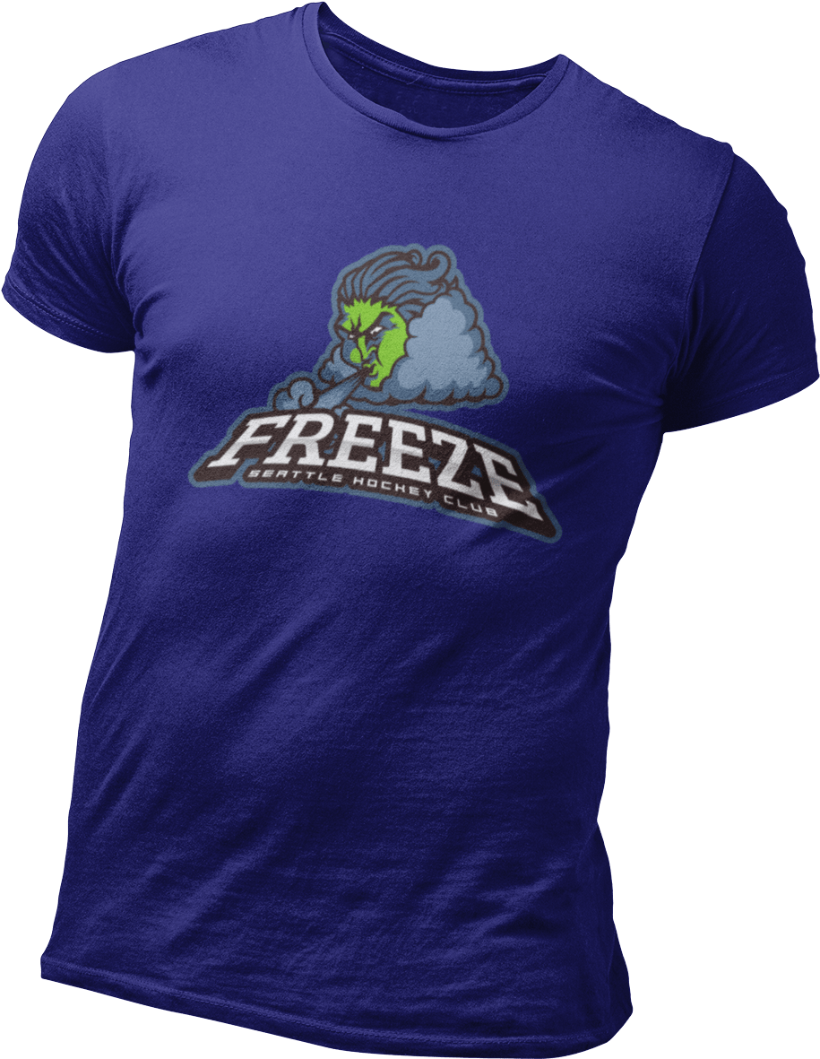 Blue Freeze Hockey Club Shirt PNG with transparent background
