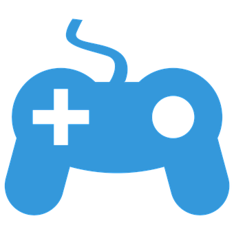 Blue Game Controller Icon PNG with transparent background