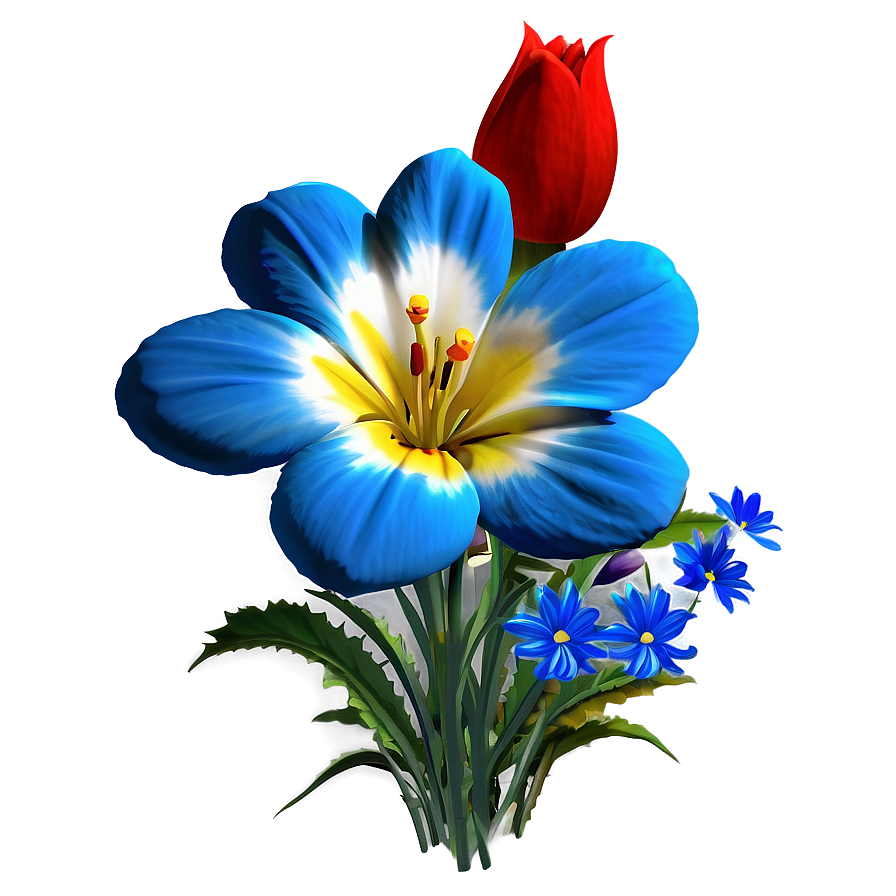 Blue Garden Flower Png 05242024