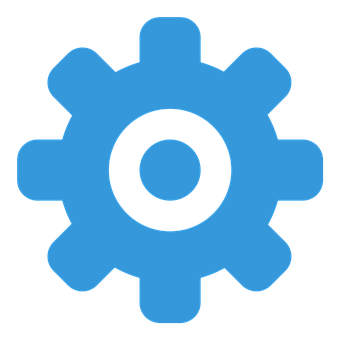 Blue Gear Icon PNG with transparent background