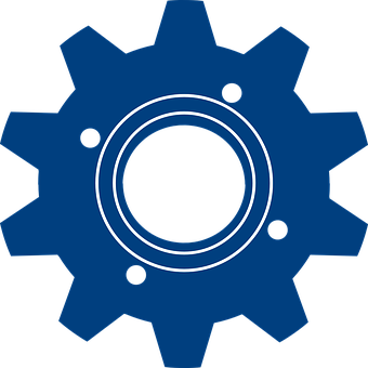 Blue Gear Icon PNG with transparent background