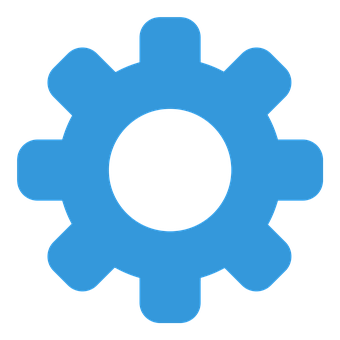 Blue Gear Icon PNG with transparent background