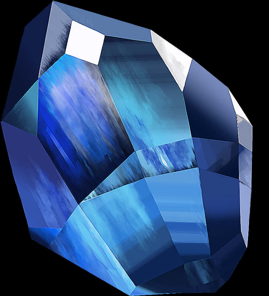 Blue Gemstone Facets Graphic PNG with transparent background