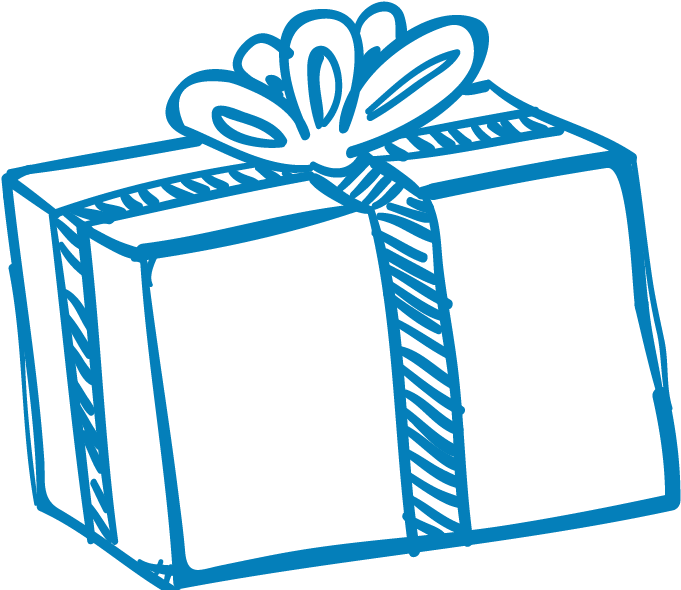 Blue Gift Box Drawing