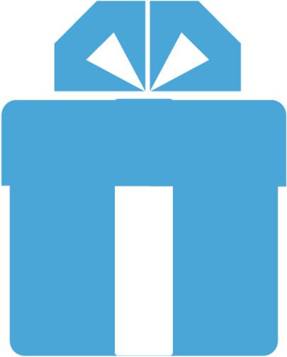 Blue Gift Icon Graphic