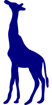 Blue Giraffe Silhouette