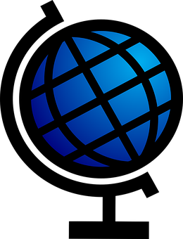 Blue Global Network Icon PNG with transparent background