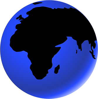 Blue Globe Africa Highlight PNG with transparent background
