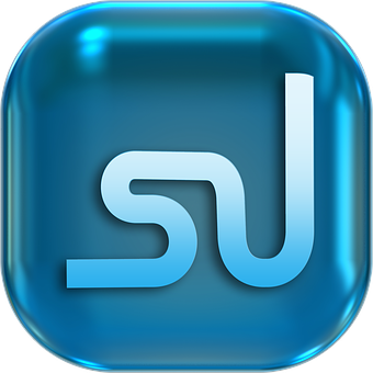 Blue Glossy Stylized S U Icon PNG with transparent background
