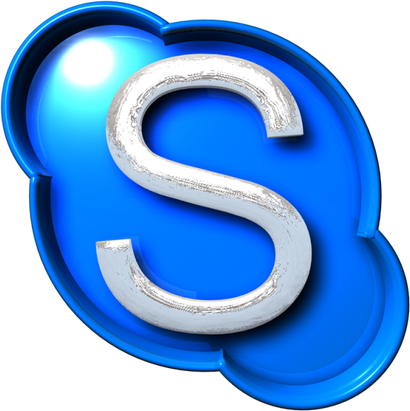 Blue Glossy3 D Letter S