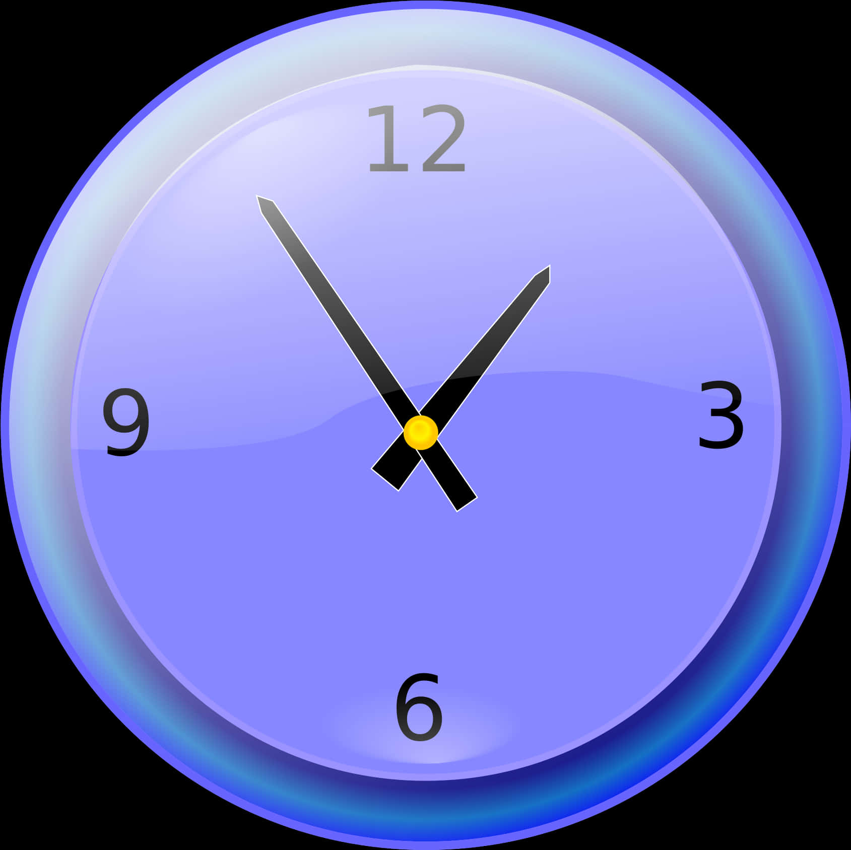 Blue Glow Analog Clock