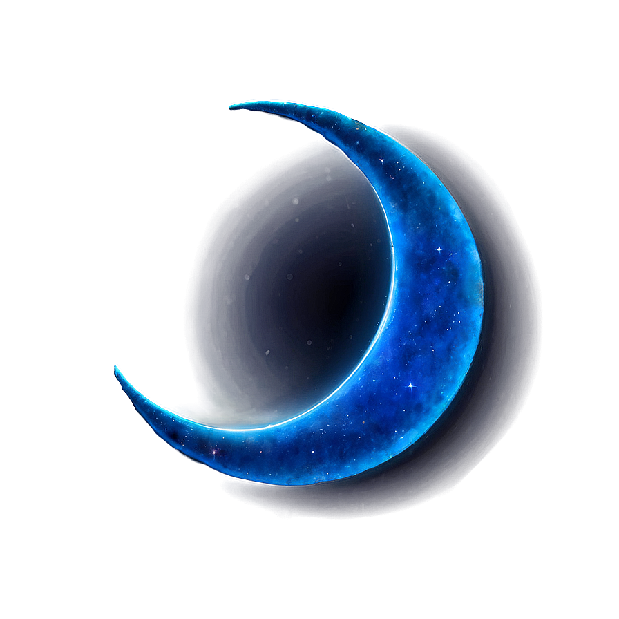 Blue Glow Crescent Moon Png Upe