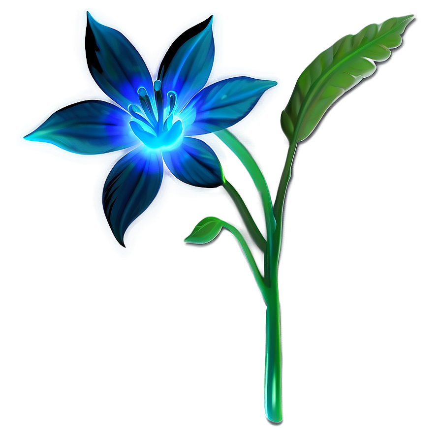 Blue Glow Flower Png Dev Image