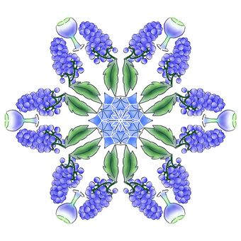 Blue Green Floral Mandala