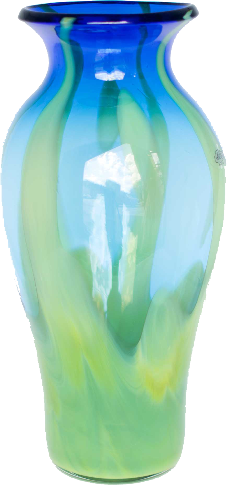 Blue Green Gradient Glass Vase