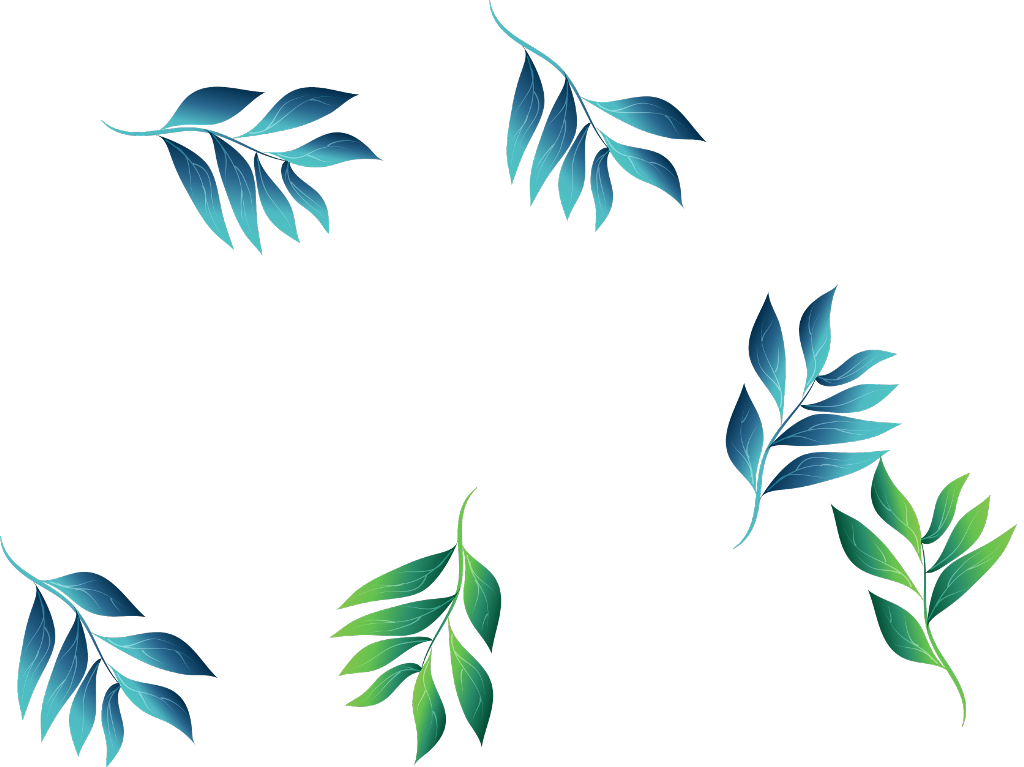 Blue Green Leaves Vector Illustration