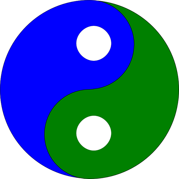 Blue Green Yin Yang Symbol