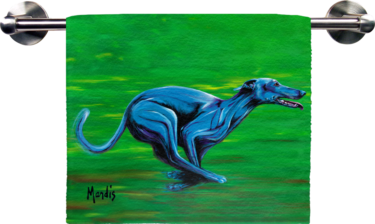 Blue Greyhoundin Motion Artwork