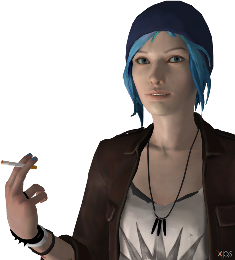 Blue Haired Character With Cigarette