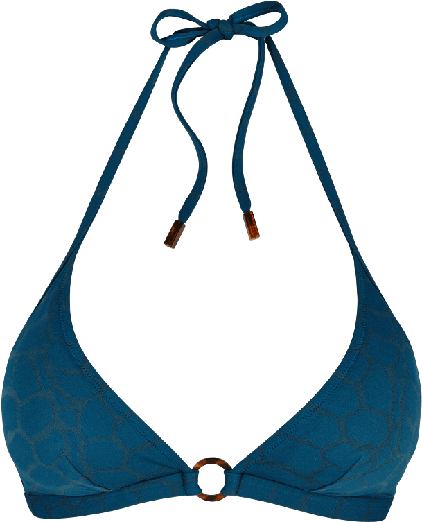 Women Triangle Bikini Top Turtles Scales - Jaded Multi Print Triangle Bikini Top PNG image with a transparent background, free high-resolution download