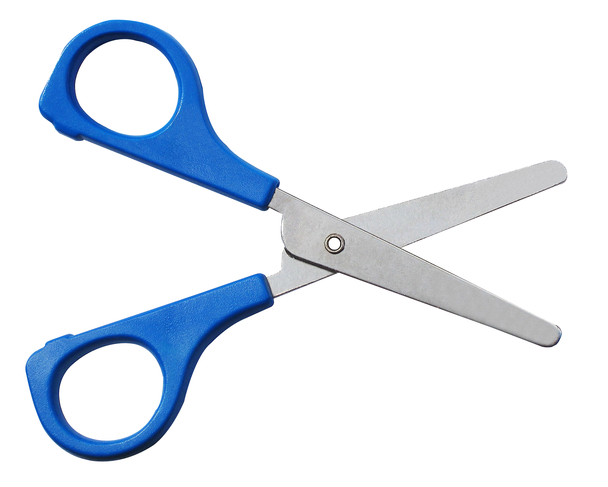Blue Handled Scissors Open PNG image with a transparent background, free high-resolution download