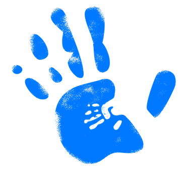 Blue Handprint Graphic PNG with transparent background