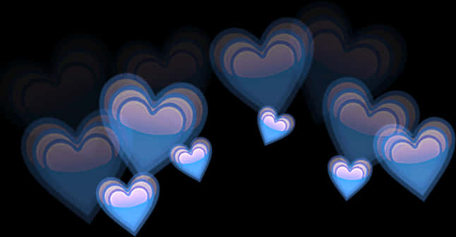 Blue Heart Emojis Fading Effect