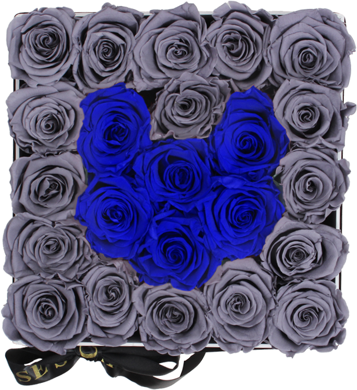 Blue Heart Roses Arrangement