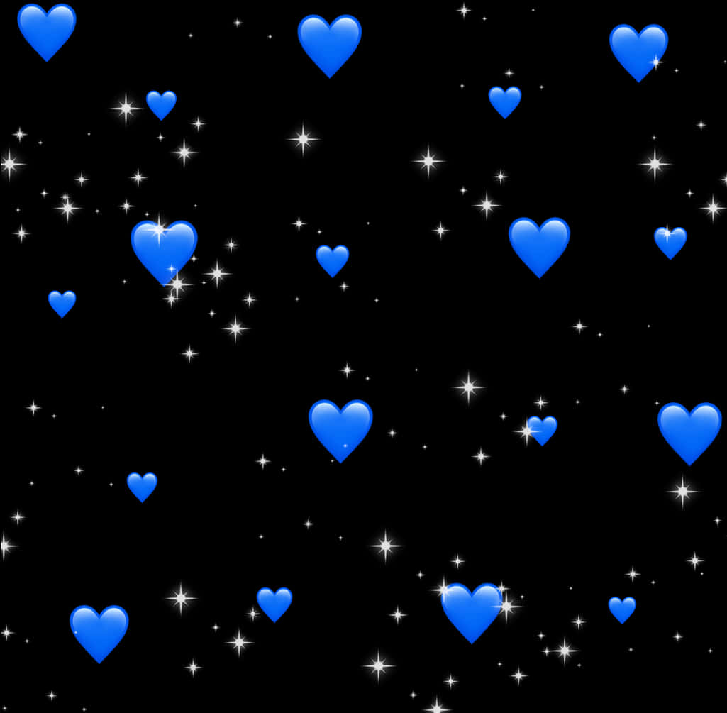 Blue Heartsand Stars Pattern