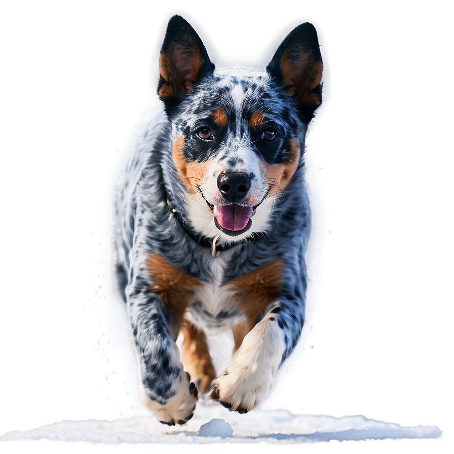 Blue Heeler Enjoying Snow Png Drt