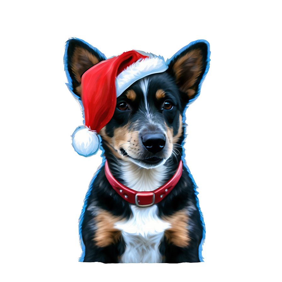 Blue Heeler With Santa Hat Png Imb