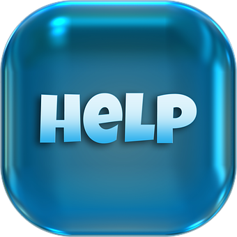 Blue Help Button Icon PNG with transparent background