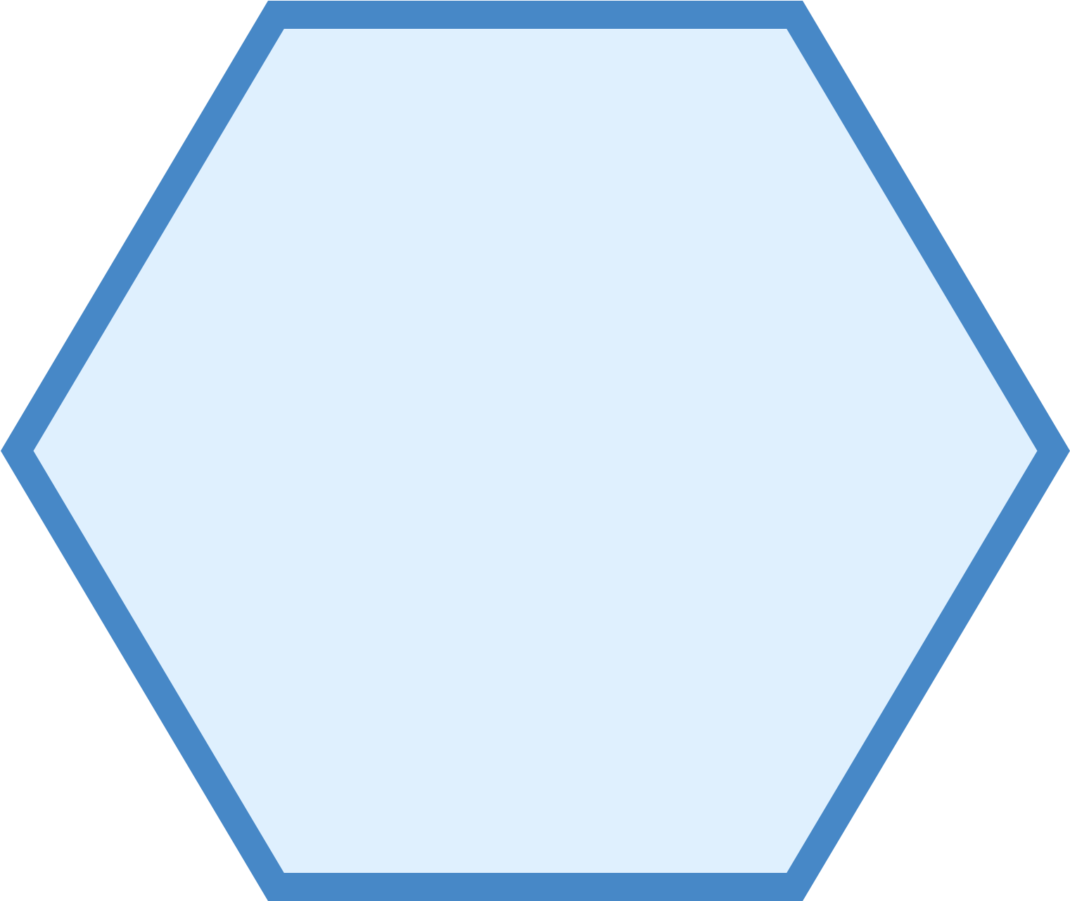 Blue Hexagon Shape