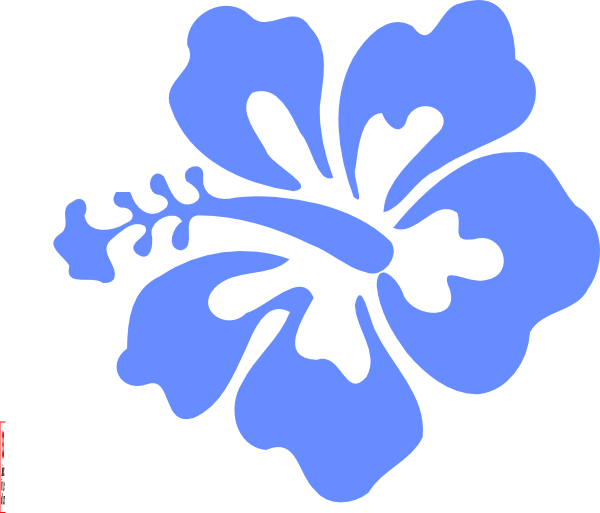 Blue Hibiscus Silhouette PNG with transparent background