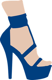 Blue High Heel Graphic PNG with transparent background