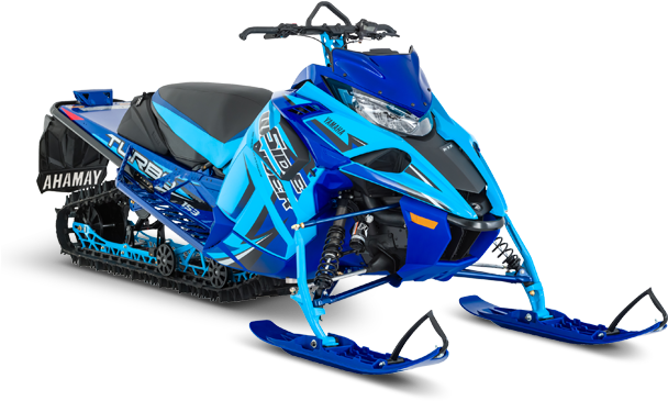 Blue High Performance Snowmobile