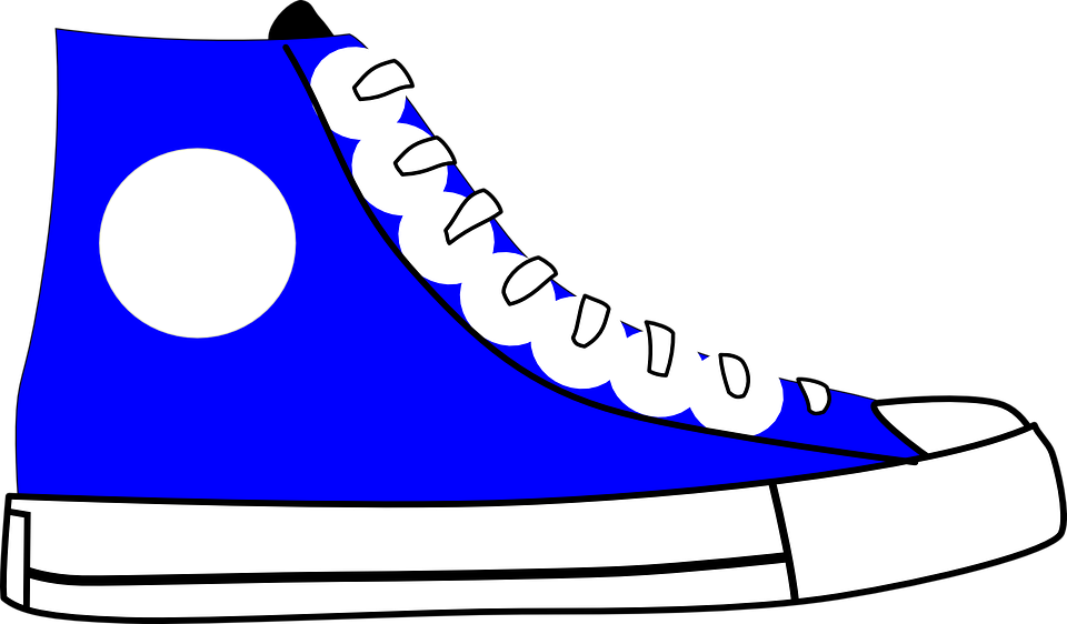 Blue High Top Converse Sneaker Illustration