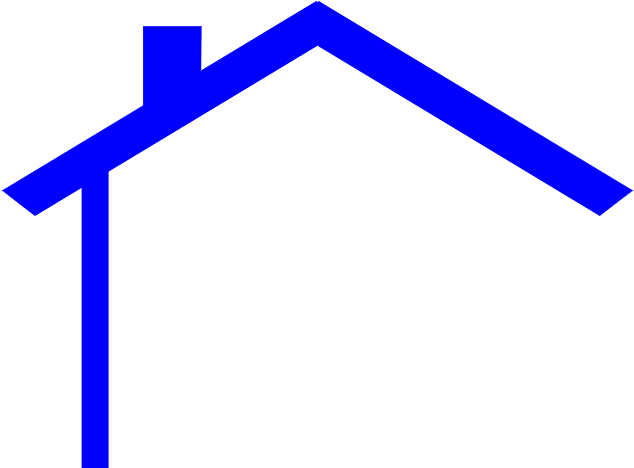 Blue House Outline Graphic