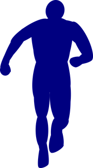 Blue_ Human_ Silhouette_ Outline PNG with transparent background