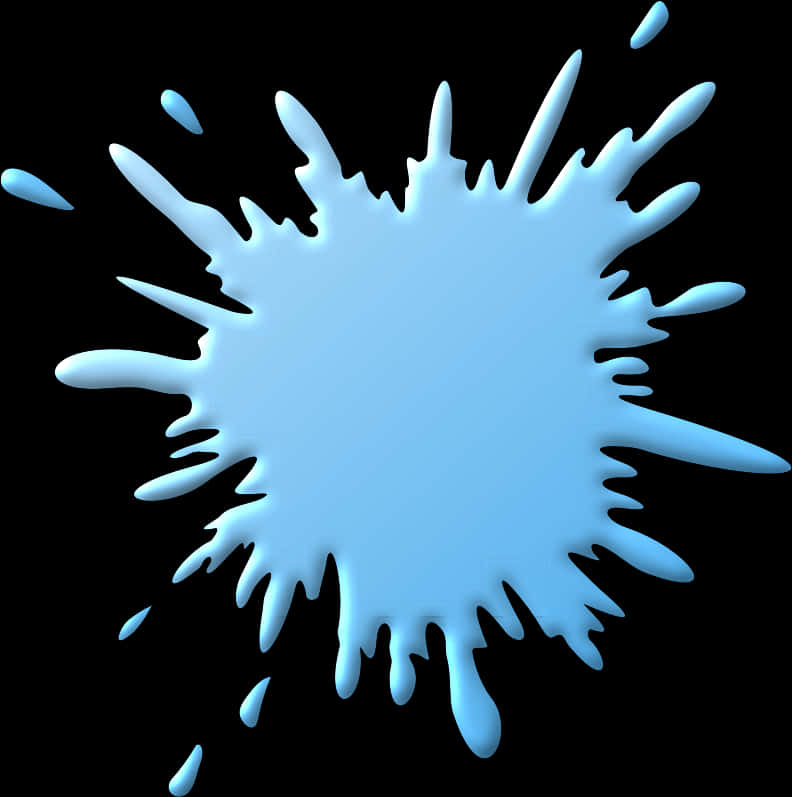 Blue Ink Splash Black Background PNG with transparent background